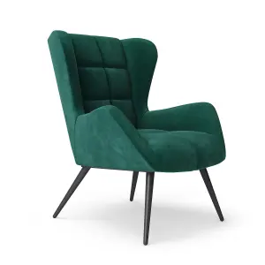 Dalton accent chair in green velvet