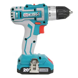 Total Li-Ion 20V Cordless Drill (with Battery & Charger) - TDLI20021E