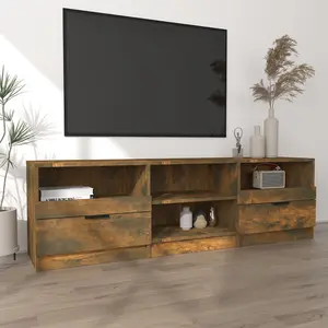 Berkfield TV Cabinet Smoked Oak 150x33.5x45 cm Engineered Wood