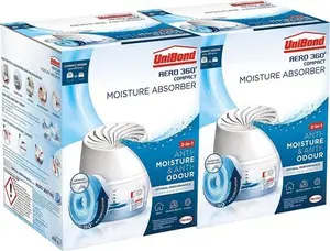 Unibond AERO 360 Compact Moisture Absorber Ultra-Absorbent Dehumidifier Helps To Prevent Condensation Mould And Musty Smells, 1 Device Incl. 1