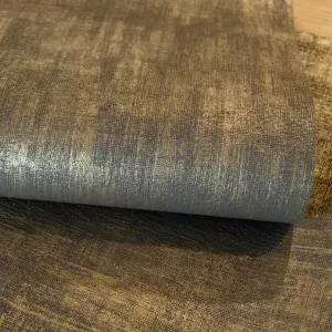 Galerie Universe Umber Brown Mercury Metallic Plain Texture Wallpaper Roll