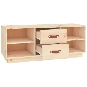 Berkfield TV Cabinet 100x34x40 cm Solid Wood Pine