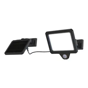 GoodHome Shomali Black Solar-powered Cool white Integrated LED Floodlight 1000lm