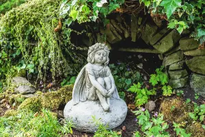 Fairy on a Rock Garden Ornament