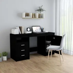 Berkfield Desk Black 140x50x76 cm Engineered Wood