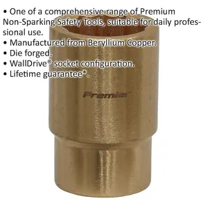 19mm Non-Sparking WallDrive Socket - Durable Beryllium Copper Construction