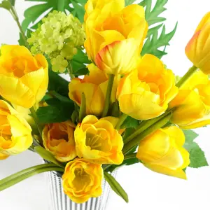 Pack of 6 x 80cm Artificial Tulip Yellow Stem