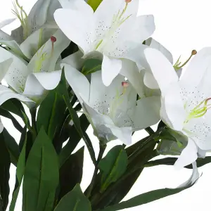 Lily Artificial Flower - Plastic - L28 x W28 x H87 cm - White