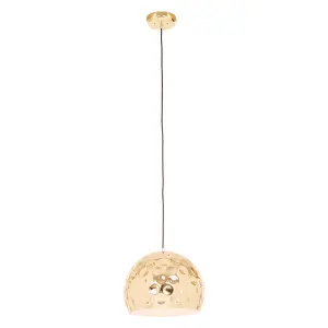 Interiors by Premier Leni Gold Finish Dome Pendant Light