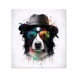 Border Collie Dog Premium Glass Kitchen Splashback W700mm x H750mm