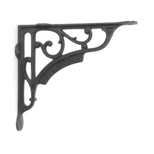 Oakcrafts - Pair of Antique Cast Iron London St Pancras Shelf Brackets - 195mm x 180mm