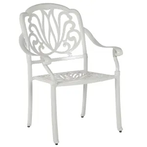 Set of 4 Garden Chairs with Cushions ANCONA Metal White