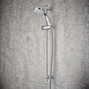 Mira Nectar White Chrome effect 4-spray pattern Shower riser rail kit