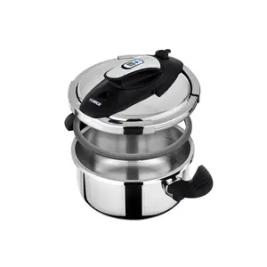 Tower T920002 Pressure Cooker, Twist/Turn Lid, Stainless Steel, 4 Litre, 22 cm 4L