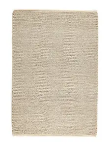 Beige Modern Plain Wool Hand Made Easy To Clean Rug For Dining Room Bedroom & Living Room-120cm X 170cm