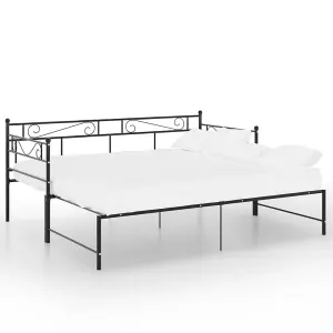 Berkfield Pull-out Sofa Bed Frame Black Metal 90x200 cm