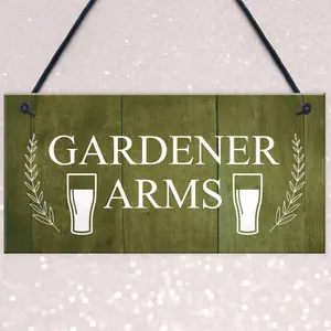 Red Ocean Funny Garden Sign For Outside GARDENER ARMS Bar Sign Pub Wall Decor Gift