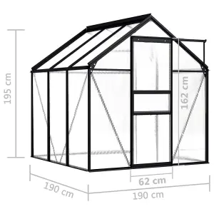 Berkfield Greenhouse Anthracite Aluminium 3.61 m2