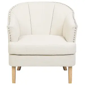 Beliani Retro Armchair ELVERUM Fabric Beige