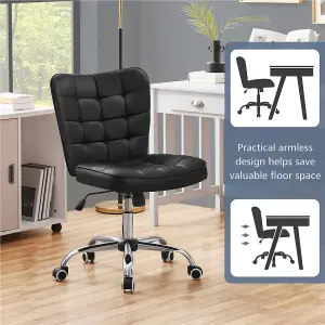 Yaheetech Modern Desk Chair with Adjustable Seat Height - Black