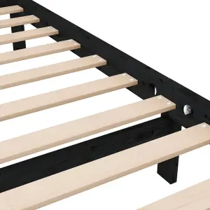 Berkfield Bed Frame Black Solid Wood 120x200 cm