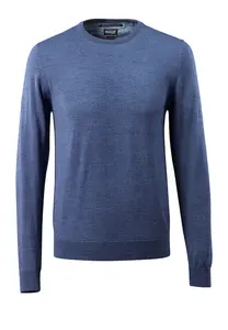 Mascot Frontline Merino Wool Knitted Round Neck Jumper (Blue-Flecked)  (X Large)