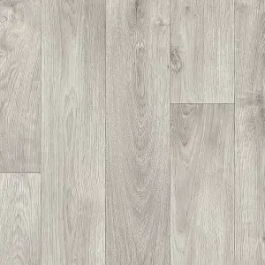 Grey Modern Wood Effect Anti-Slip Vinyl Flooring For Kitchen, Bathroom, 2.0mm Thick Vinyl Sheet-4m(13'1") X 4m(13'1")-16m²