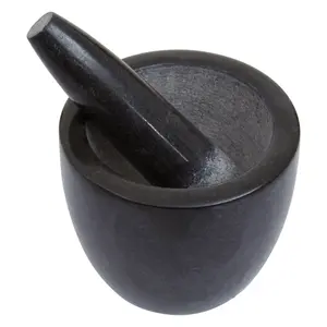 Maison by Premier Salerno Black Marble Tapered Mortar And Pestle