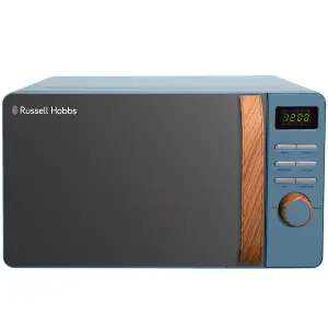 Russell Hobbs Scandi Microwave 17 Litre 700W Matt Blue Wood Effect Digital RHMD714BL-N