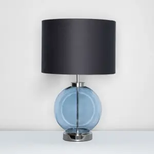 Inlight Palais Round Gloss Polished Nickel effect Table lamp