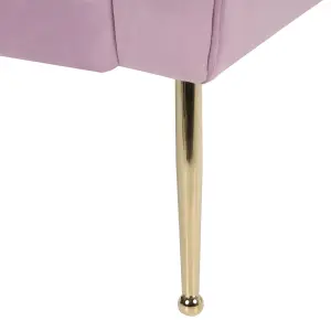 Velvet Chaise Lounge Light Violet NANTILLY