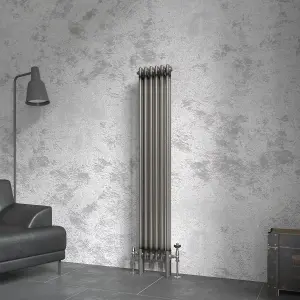 Right Radiators 1500x290 mm Vertical Traditional 2 Column Cast Iron Style Radiator Raw Metal