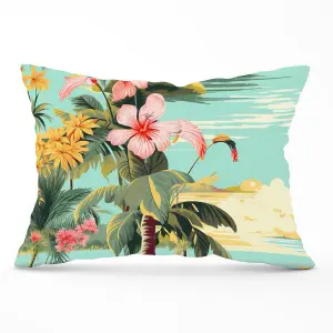 Palm Trees and Hibiscus Cushions 33cm x 48cm