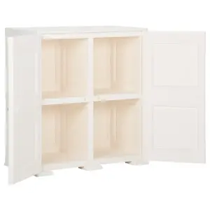 Berkfield Plastic Cabinet 79x43x85.5 cm Wood Design White