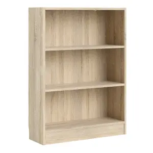 Basic Low Wide Bookcase (2 Shelves) in Oak