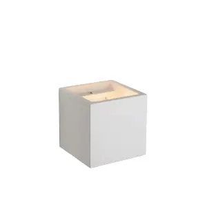 Lucide Gipsy Modern Square Plaster Wall Light - 1xG9 - White