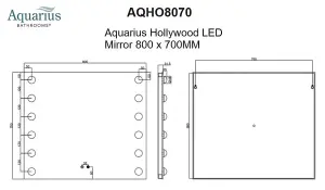 Aquarius Hollywood LED Mirror 800 x 700MM