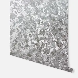 Arthouse Velvet Crush Foil Silver Wallpaper