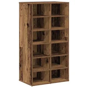 Berkfield Shoe Rack Old Wood 54x34x100.5 cm Engineered Wood