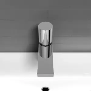 Nes Home Arte Handleless Futuristic Chrome Basin Mixer Tap Deck Mounted Brass Core