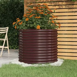 Berkfield Garden Planter Powder-coated Steel 80x80x68 cm Brown