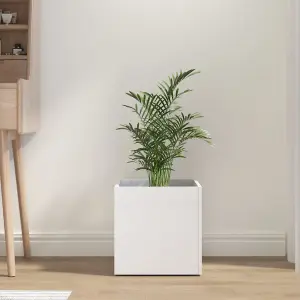 Berkfield Planter Box High Gloss White 40x40x40 cm Engineered Wood