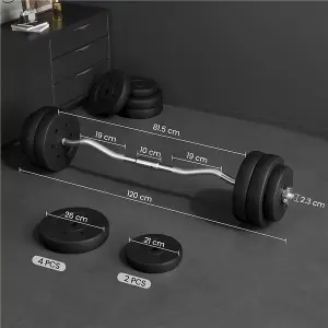 Yaheetech Adjustable Lifting Bars Set - 30KG