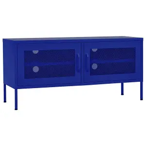 Berkfield TV Cabinet Navy Blue 105x35x50 cm Steel