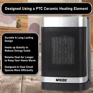 Mylek Space Heater, Oscillating Electric PTC Ceramic Heater 1500W