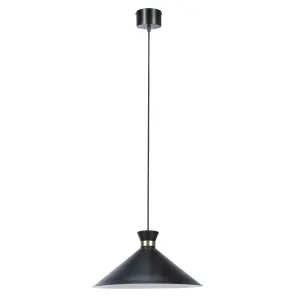 GoodHome Apennin Matt Black Pendant ceiling light, (Dia)350mm