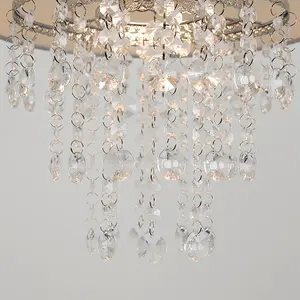 ValueLights Jesmond Acrylic Jewel Effect Droplet Grey Ceiling Pendant Light Shade