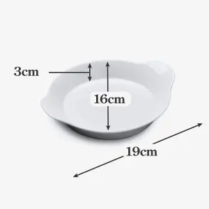 WM bartleet & Sons Porcelain Round Gratin Dish, 19cm