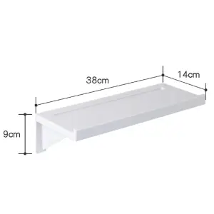 Wall Mounted Bathroom Shelf Display Rack Shower Organizer Floating Shelf W 38 cm