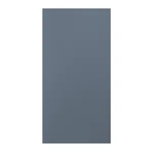 GoodHome Alisma Matt blue Slab 50:50 Tall larder Cabinet door (W)600mm (H)1181mm (T)18mm